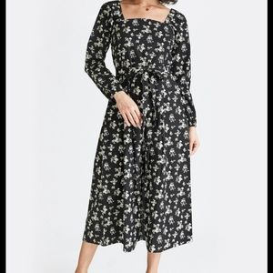 Vetta Square Neck Midi Reversible Floral Dress